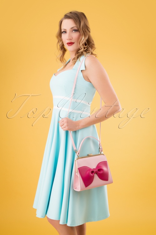 Lola Ramona ♥ Topvintage - 50s Inez Life Is Better in Pink Handbag 6