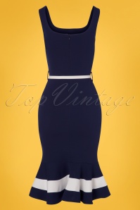 Vintage Chic for Topvintage - Mia Bleistiftkleid in Marineblau 5