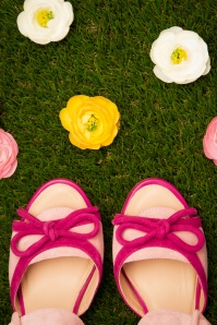 Lola Ramona ♥ Topvintage - Ava Say Wow To the Bow Sandals Années 50 en Rose Poudré
