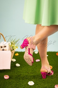 Lola Ramona ♥ Topvintage - 50s Ava Say Wow To the Bow Sandals in Dusty Pink 5