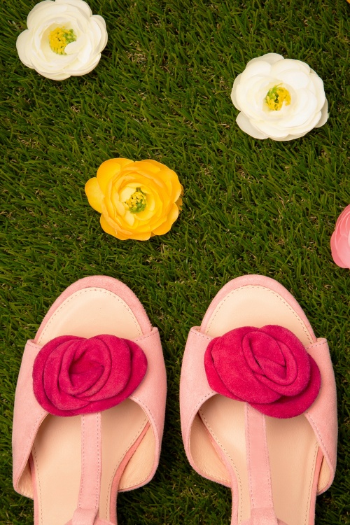 Lola Ramona ♥ Topvintage - Ava Bloom Baby Bloom Sandals Années 50 en Rose Poudré 4