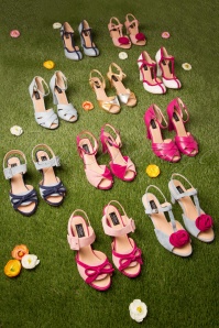 Lola Ramona ♥ Topvintage - 50s Ava Say Wow To the Bow Sandals in Dusty Pink 6