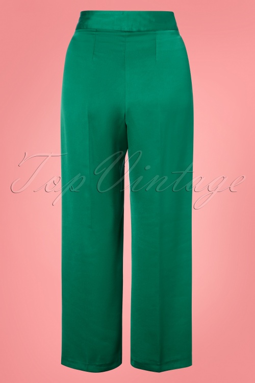 Closet London - Robyn Pleated Trousers Années 50 en Vert Èmeraude 2