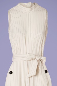 Closet London - 70s Maisie Stripes Jumpsuit in Ivory White 4
