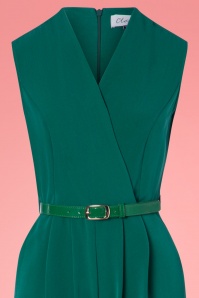 Closet London - 70s Seam Jumpsuit in Teal Green 3