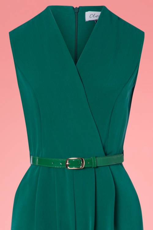 Closet London - Jumpsuit met naad in blauwgroen groen 3