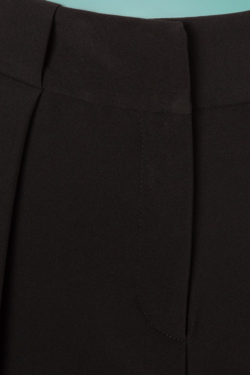 Closet London - 70s Megan Pleated Trousers in Black 4