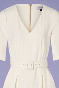Closet London - 60s Darcy Jumpsuit in Ivory White 2