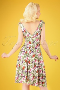 Vintage Chic for Topvintage - Grecian Vintage Bouquet Dress Années 50 en Blanc 2