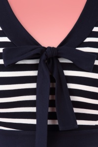 Topvintage Boutique Collection - Malia Stripes Dress Années 50 en Bleu Marine et Blanc 3