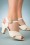 Miss L-Fire - 50s Beatriz Leather Sandals in Cream