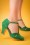 Vintage Chic for Topvintage - Elena fluwelen pencil jurk in groen