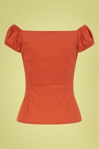 Collectif Clothing - 50s Dolores Top Carmen in Burnt Orange 4