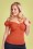 Collectif Clothing - 50s Dolores Top Carmen in Burnt Orange