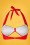 Banned Retro - Lobster Halter Bikini Top Années en Vert Sauge et Rouge 3