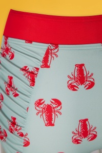 Banned Retro - 50s Lobster Bikini Pants in Sage Green and Red 4