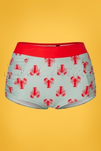 Banned Retro - Lobster Bikini Pants Années 50 en Vert Sauge et Rouge 2