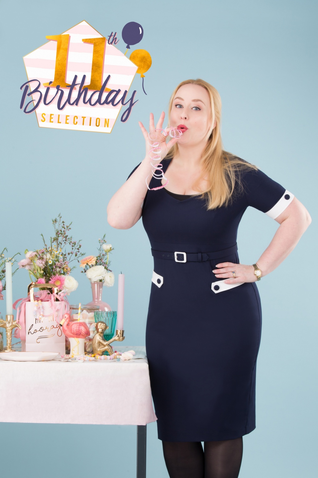 50s Doris Pencil Dress in Navy