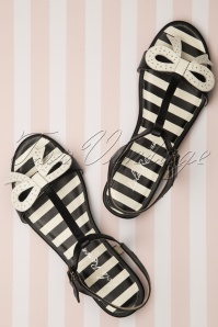 Lola Ramona - 60s Penny Wicked Sandals in Black and White 4