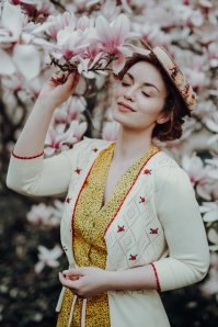 Louche - Chantal Mini Fleur Tea Dress Années 40 en Jaune 2