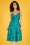 Vixen - 50s Iris Cactus Wrap Dress in Turquoise 3