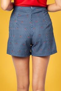Vixen - 50s Zoey Sailor Shorts in Cherry Stripe 3
