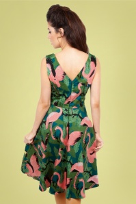Vixen - Fifi Flamingo uitlopende jurk in groen 2