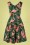 Vixen - 50s Fifi Flamingo Flared Dress in Green 3