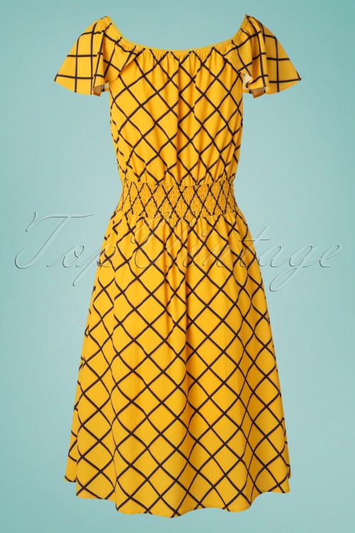 Bright and Beautiful - Pat Harlequin Stitch Kleid in Gelb 5