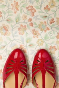 Charlie Stone - 50s Firenze T-Strap Flats in Deep Red 2