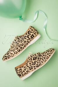 Rollie - Derby Leopard Shoes Années 60 en Camel 3