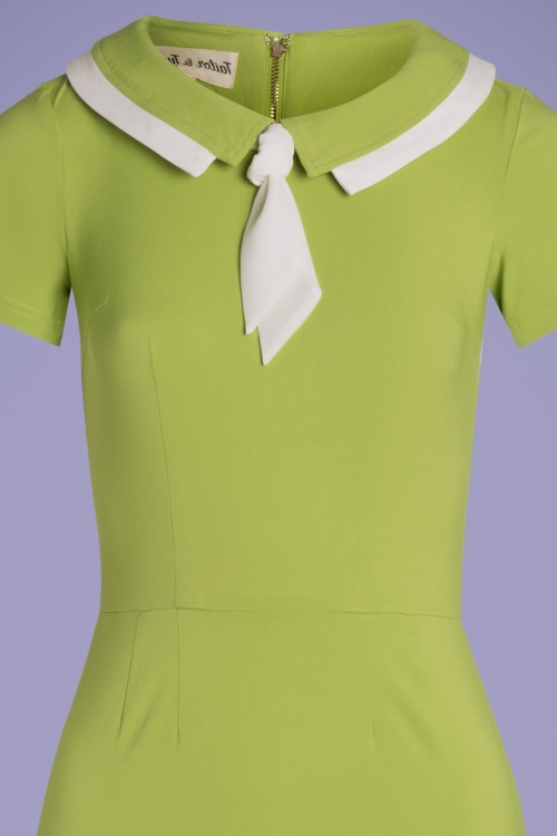 Tailor & Twirl by Tatyana - Catherine Pencil Dress Années 50 en Vert Citron 2