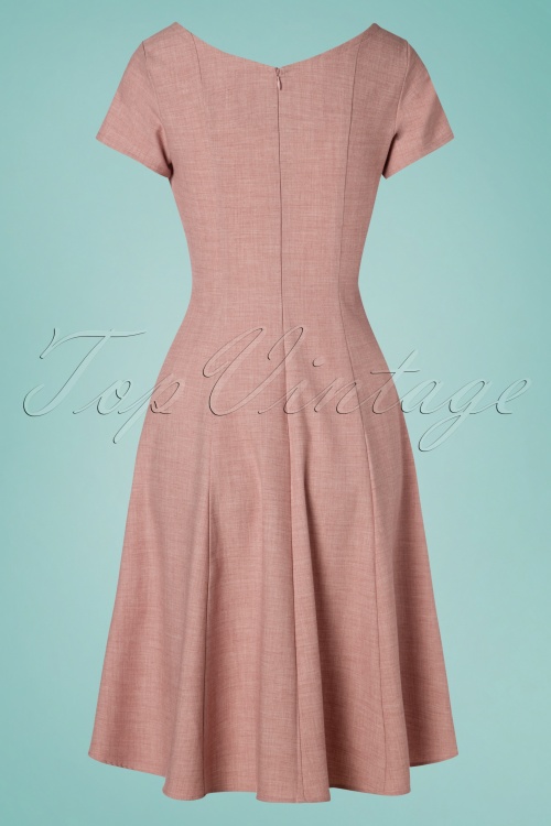 Grace & Glam - 50s Rosey Jewel Swing Dress in Pink 4