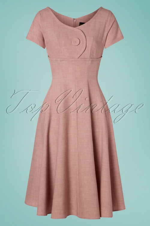 Grace & Glam - 50s Rosey Jewel Swing Dress in Pink