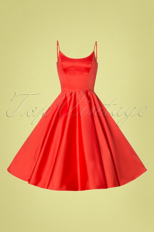 Tailor & Twirl by Tatyana - 50s Peggy Swing Dress in Fiesta Orange 2