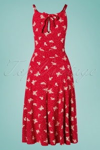 Topvintage Boutique Collection - 50s The Alice Butterfly Dress in Red and White 3