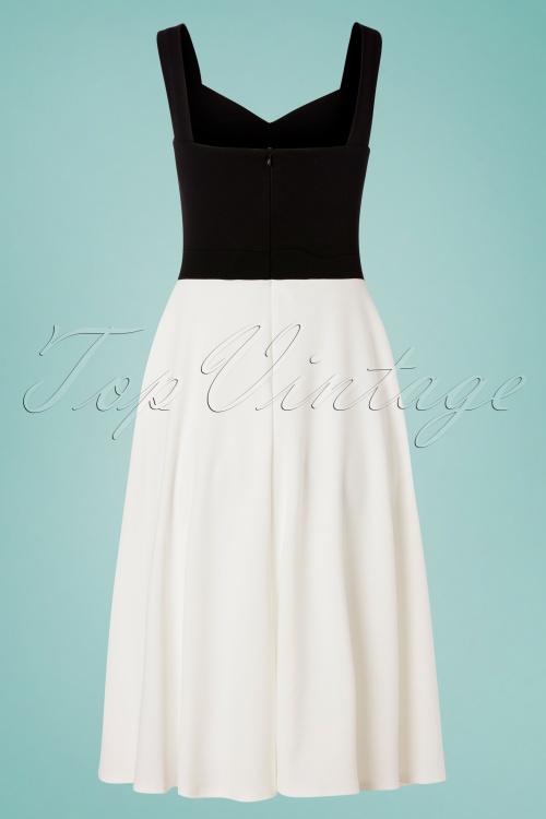 Vintage Chic for Topvintage - 50s Amara Bow Swing Dress in Black and Ivory 5