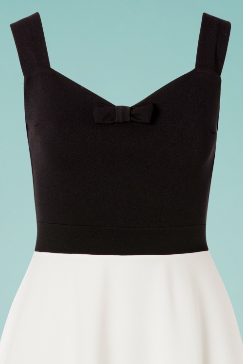 Vintage Chic for Topvintage - 50s Amara Bow Swing Dress in Black and Ivory 3