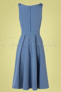 Miss Candyfloss - 50s Bambina Regina Bow Swing Dress in Lavender Blue 4