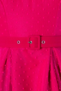 Miss Candyfloss - 50s Celia Polkadot Swing Dress in Magenta Pink 5