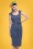 Collectif Clothing - Marlene Pencil Dress Années 50 en Bleu Marine