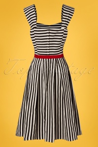 Collectif Clothing - Gestreiftes Swing-Kleid Jill in Schwarz und Weiß 4