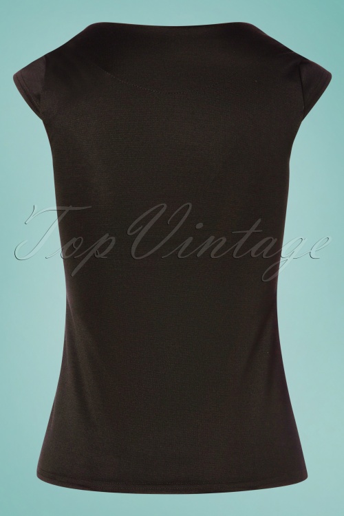 Steady Clothing - 50s Sweetheart Button Top in Black 3