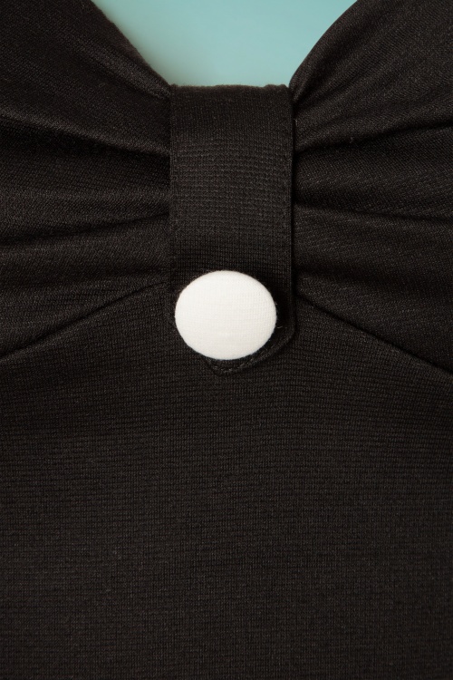 Steady Clothing - Sweetheart Button Top Années 50 en Noir 4
