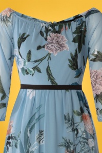 Little Mistress - 70s Rori Floral Maxi Dress in Blue 3
