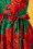 Palava - Beatrice Camellia Swing Dress Années 50 en Rouge et Vert 5