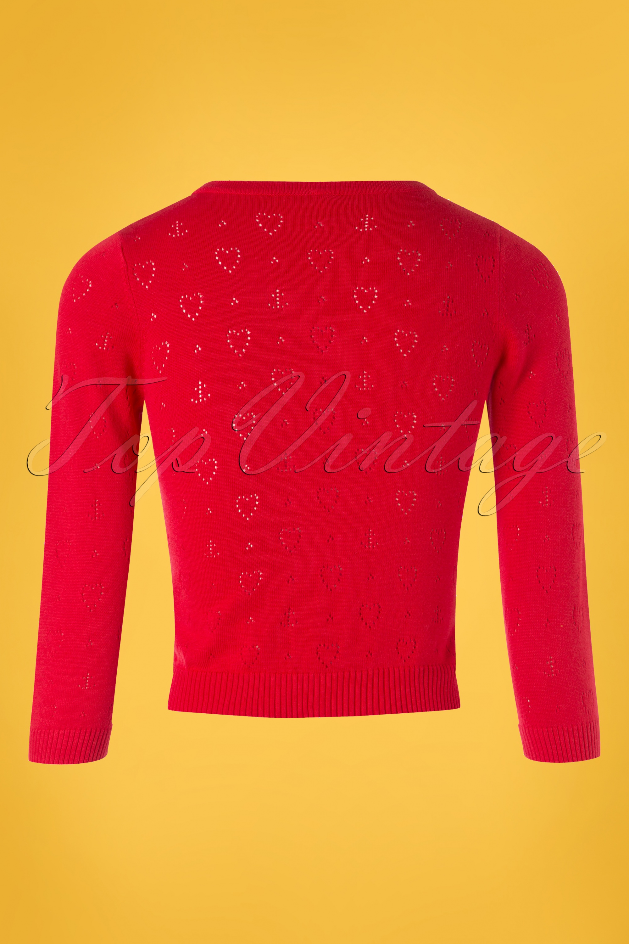 Blutsgeschwister - Wonderwaist Hope Heart Cardigan in Lipstick Red 4