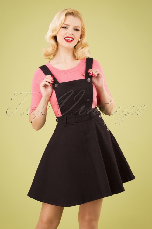 Bunny - 50s Dakota Pinafore Dress in Black