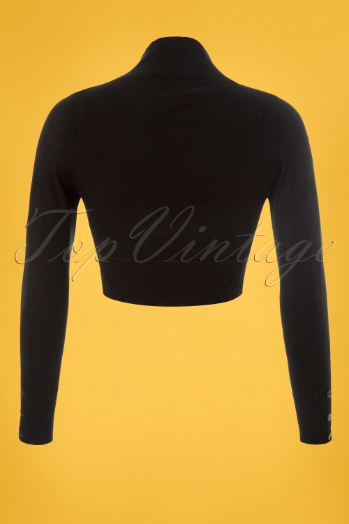 Collectif Clothing - Jean Knitted Bolero Années 50 en Noir  4