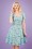 Collectif Clothing - Paisley Butterfly Swing Dress Années 50 en Bleu